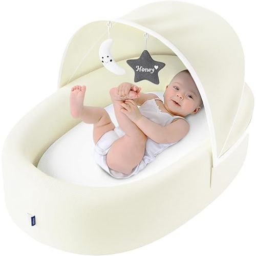 Premium Portable Sleeper Baby Lounger - Lemon Meringue