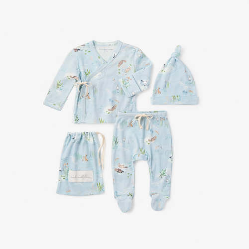 Otter Lake Printed Organic Cotton Layette Set – Elegant Baby