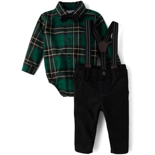 The Children's Place baby-boys And Newborn Button Down Shirt and Pants, 2 Piece Outfit