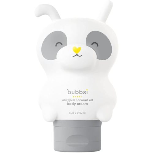 Bubbsi Newborn Baby Body Lotion - Deeply Moisturizing Whipped Organic Coconut Oil for Baby Skin, Vegan Toddler Moisturizer with Shea Butter, Vitamin E, Natural Scent (Refillable, 8oz)