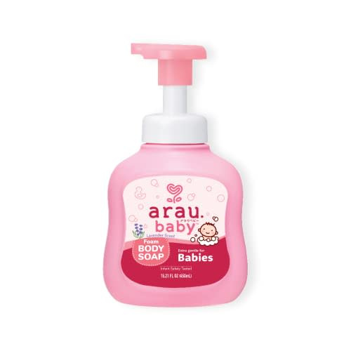 Arau Baby Foam Body Soap Lavender Scent, Natural Plant Based Baby Wash, No Artificial Fragrance or Additives, Gentle for Baby’s Sensitive Skin, Nourishing and Easy Rinse (15.21 Fl Oz)