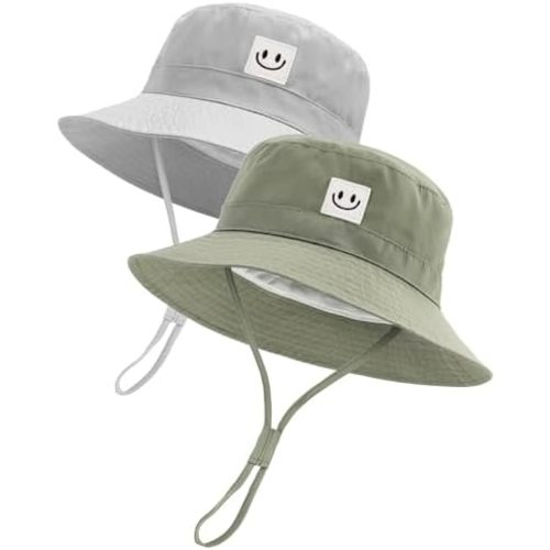 FURTALK Baby Sun Hat Smile Face Toddler Boys Girls Bucket Hat 0-5 Years Kids UPF 50+ Sun Protection Summer Hats