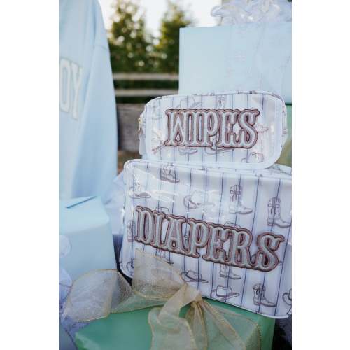 Diapers XL - Western Blues Clear Coat Bag