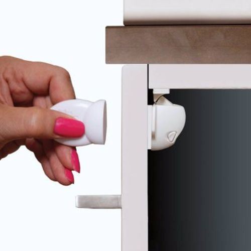 Dreambaby White Plastic Adhesive Magnetic Cabinet Locks 2 Pk