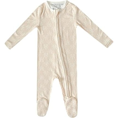 Copper Pearl Zip-Up Footie Baby Pajamas: Ultra-Soft Boys & Girls Pajamas, Premium Knit Fabric in Stylish Prints, Tag-Free with Two-Way Zipper, Newborn to 24 Months