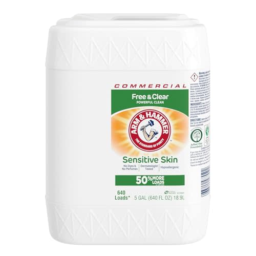 Arm & Hammer 33200-97550 Liquid Laundry Detergent Free & Clear, 640 oz., 5 Gallon Jug