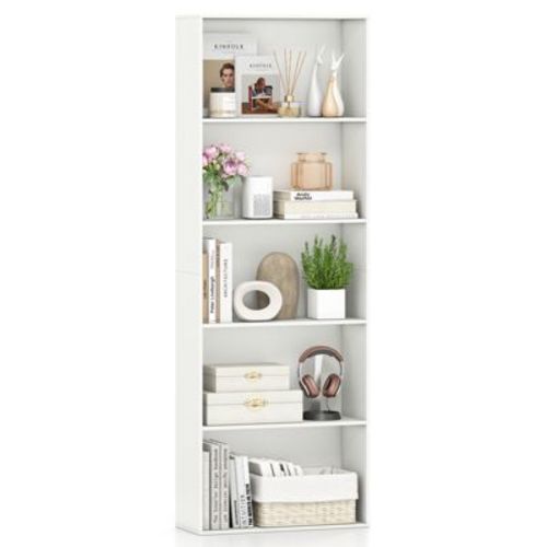 Costway 5-Tier Bookshelf Open Bookcase Freestanding Display Shelf Storage Organizer