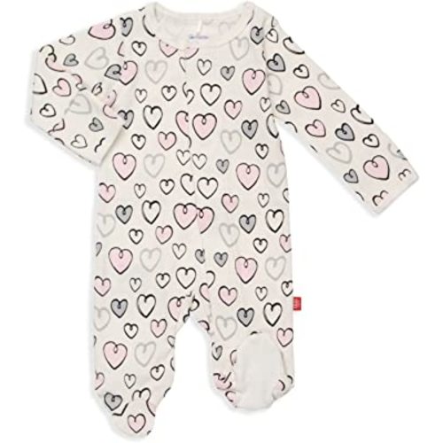Magnetic Me Footie Pajamas - 100% Organic Cotton Baby Pajamas - Quick Magnetic Fastener Sleeper for Baby Boy and Girl