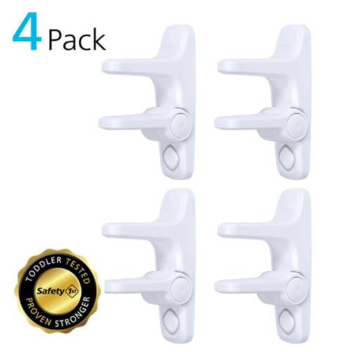 Safety 1ˢᵗ OutSmart Lever Handle Lock (4 Pack), White, Toddler
