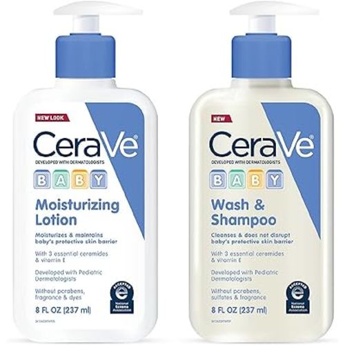 CeraVe Baby Wash & Shampoo 8 oz & Baby Lotion 8 oz Set