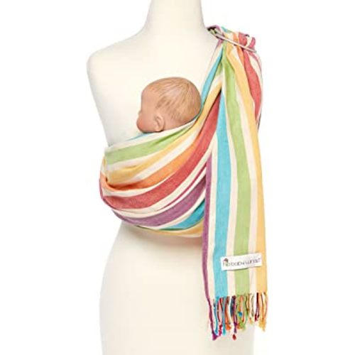 Hip Baby Wrap Ring Sling Baby Carrier for Infants and Toddlers - 100% Soft Cotton Baby Wraps Carrier for Babies 8-35 lbs - Perfect Baby Shower Gifts Moms and Dads - Nursing Cover (Mediterranean)