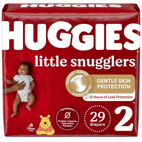 Huggies Size 2 Diapers, Little Snugglers Baby Diapers, Size 2 (12-18 lbs), 29 Count