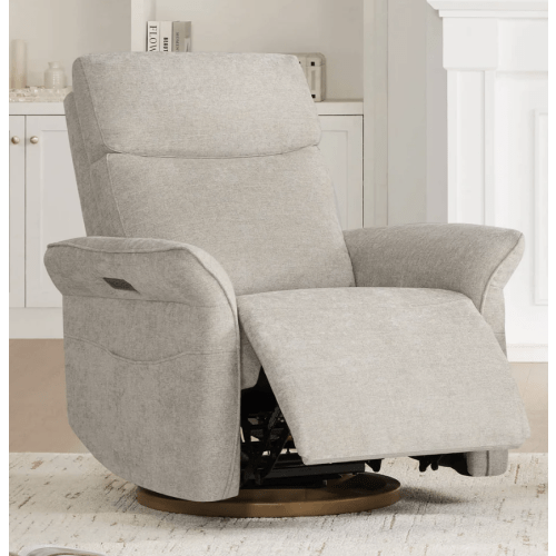 Vinca Power Swivel Nursery Glider Recliner with Power Lumbar & Headrest