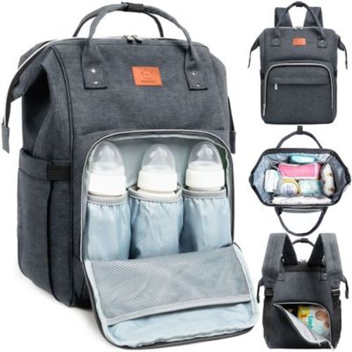 Keababies Original Diaper Bag Backpack, Multi Functional, Water-resistant, Large Baby Bags For Girls, Boys (mystic Gray)