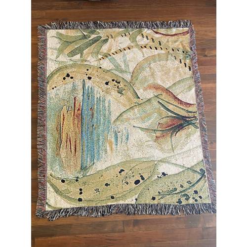 Jungle Sunset- Woven Art Throw Blanket- Original design- Made in USA