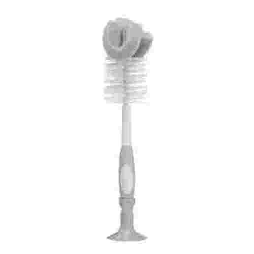 Dr. Brown's Baby Bottle Cleaning Brush, Bristle/Sponge Scrubber, Nipple Cleaner, Suction Cup Stand, Gray, 1 Pack