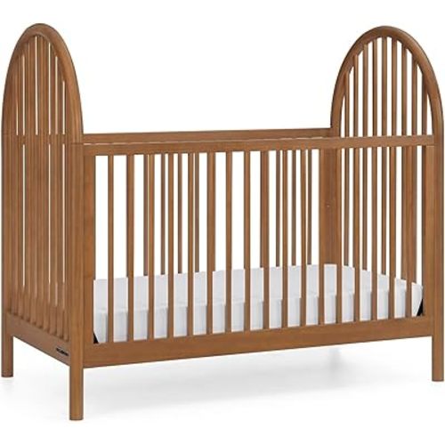 Delta Children Cannon 4-in-1 Convertible Crib - Converts from Baby Crib to Toddler Bed, Daybed and Sofa Bed, Fits Standard Full-Size Crib Mattress, Chestnut
