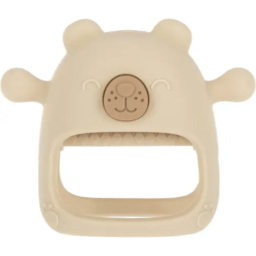 Nuby Silicone Wrist Teething Mitten - Baby Teether Ring - 3+ Months - Brown Bear