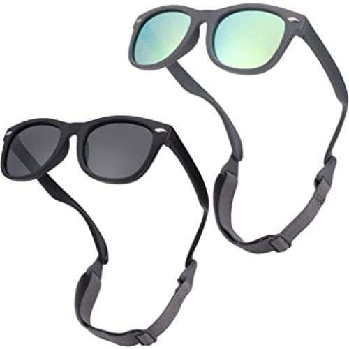 COASION Bendable Flexible Polarized Baby Sunglasses with Strap for Newborn Infant Boys Girls Age 0-24 Months CA9018
