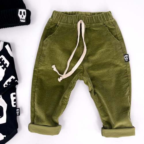 NOT SO BASIC OLIVE GREEN CORD TROUSERS