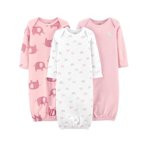 Simple Joys by Carter's Baby Girls' 3-Pack Cotton Sleeper Gown