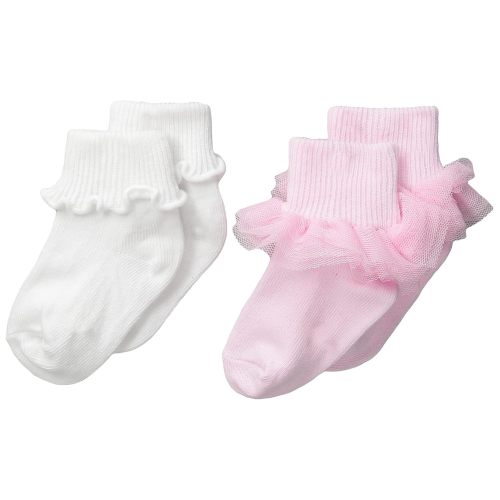 Jefferies Socks Baby-Girls Ruffle and Ripple Edge Turn Cuff 2 Pair Pack