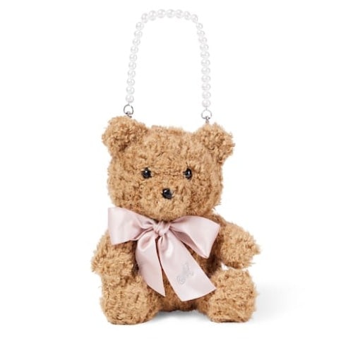 Teddy Bear bow-detail embellished bag