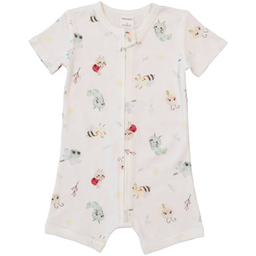 Off White Baby Short Sleeve Zip Romper | Best&Less™ Online