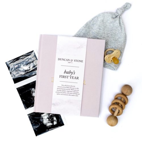Baby Memory Book & Baby Photo Album | Baby Shower Gift for New Mom | Boy or Girl Milestone Scrapbook for Expecting Mom | First Year Journal
