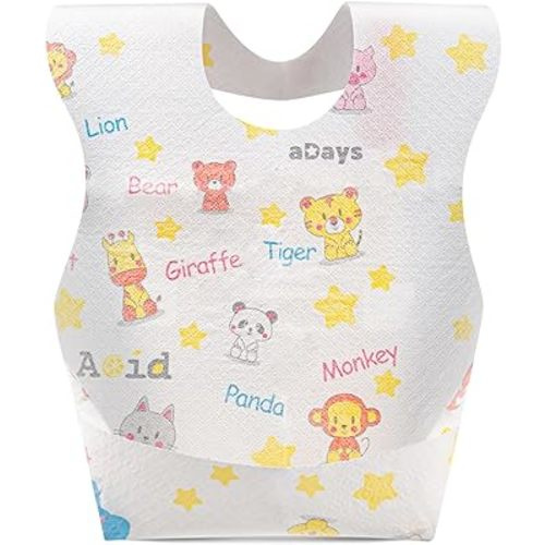 KIIS Disposable Baby Bibs for Baby Boys and Girls - Individually Packaged - Hygienic, Soft and Leakproof (20 PCS / 60 PCS)