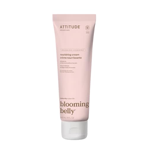 ATTITUDE Pregnancy Nourishing Body Cream, EWG Verified, Dermatologically Tested, Plant and Mineral-Based, Vegan Maternity Products, Argan Oil, 8 Fl Oz