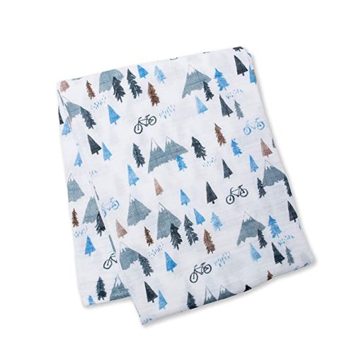 lulujo Baby 100% Cotton Muslin Swaddle Blanket, 47 x 47-Inches, Mountain Top