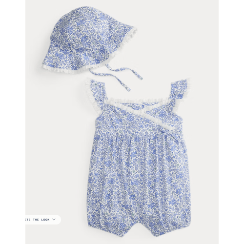 Floral Cotton Jersey Shortall & Hat Set | Ralph Lauren