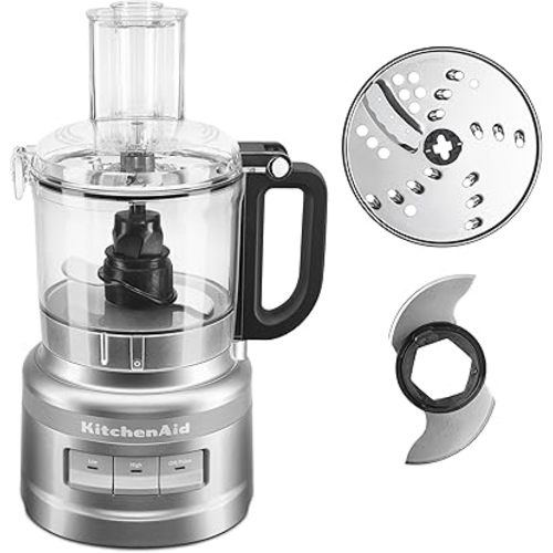 KitchenAid KFP0718CU 7-Cup Food Processor Chop, Puree, Shred and Slice - Contour Silver
