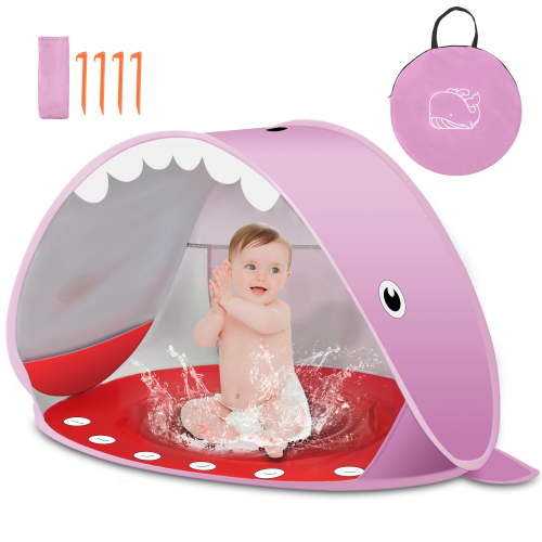 Wisairt Baby Beach Tent, Pop up Beach Tents Sun Shelter with UPF 50+ UV Protection, Mini Beach Tent for Kids Toddlers (Pink)