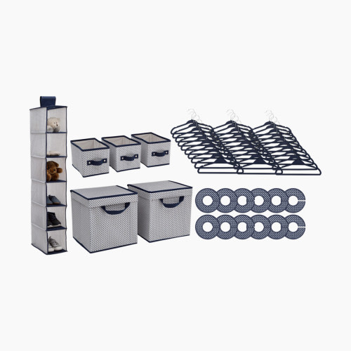 Delta Children 48-Piece Nursery Storage Set - Navy