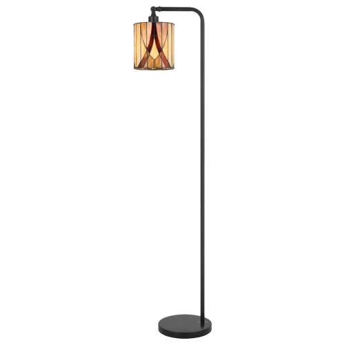 Cal Lighting Fiorella Downbridge Tiffany Floor Lamp in Black