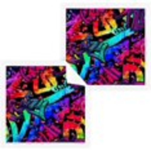 Dreamtimes 6 PCS Cotton Washcloths Towel Set, Highly Absorbent & Soft Baby Wash Cloths 12"x 12" Face Hand Towels for Bathroom, Multi-Purpose Fingertip Towels (Colorful Graffiti)
