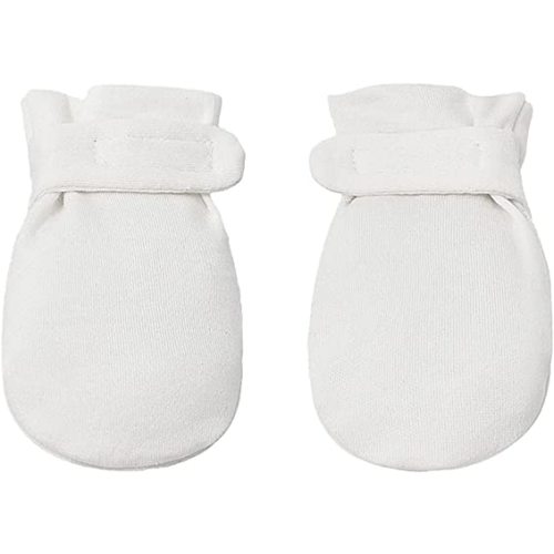 Newborn Baby No Scratch Mittens Stay On, 100% Cotton Breathable, Adjustable Infant Gloves for Baby Boys Girls Mittens