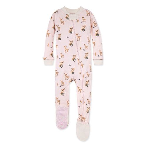 Burt's Bees Baby Girls' Snug Fit One-Piece Footed Non-Slip Sleeper Pajamas