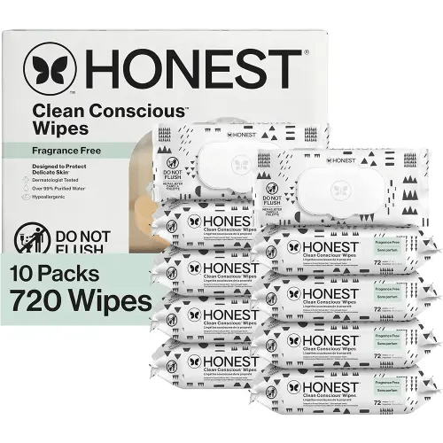 The Honest Company Hypoallergenic Multi-Use Baby Wipes for Sensitive Skin, Pattern Play, 720 Count