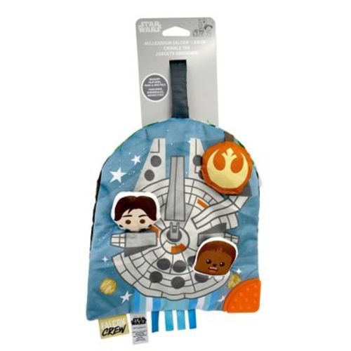 Star Wars Millennium Falcon/Ewok Crinkle Toy: Teether, Squeaks, Multiple Activities, Sensory Ribbons