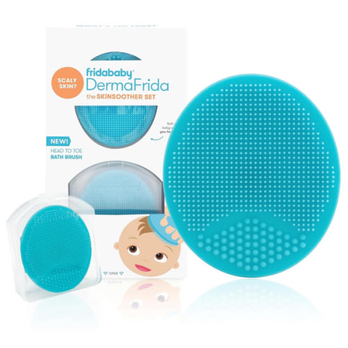 Frida Baby DermaFrida The SkinSoother Baby Bath Brush, Cradle Cap Brush for Babies, Baby Essential for Dry Skin, Cradle Cap Treatment and Eczema, 2 Pack