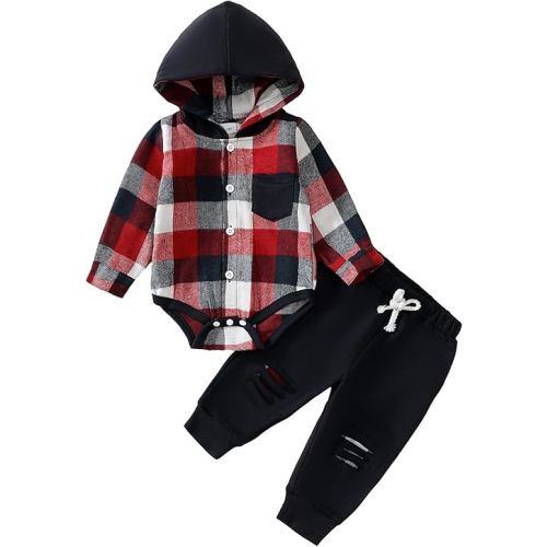 NZRVAWS Baby Boy Clothes Newborn Boy Outfit 0 3 6 12 18 Months Toddler Hoodie Romper Long Pant Infant Clothing