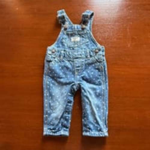 Osh Kosh Heart Denim infant overalls.