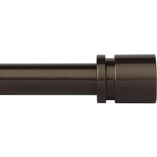 Curtain Rods for Windows 16 to 144 Inches Adjustable Length 1 Inch Diameter Window Curtain Rod with Aluminium End Cap, Antique Bronze