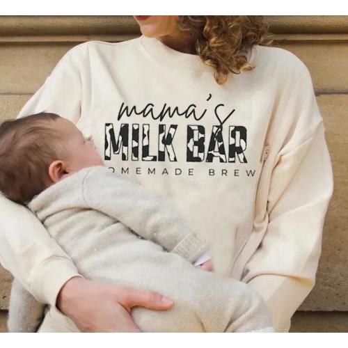 Mama’s Milk Bar Homemade Breastfeeding Sweatshirt