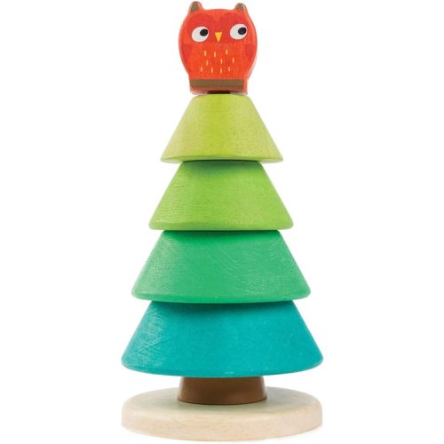 Tender Leaf Toys - Stacking Fir Tree - Wooden Tree Top Sorter and Stacker - Educational Toy for 18m+