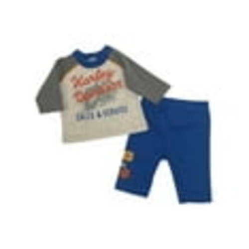 Harley-Davidson Baby Boys' 2-Piece Newborn 3/4 Sleeve Tee & Pant Set (3/6M), Harley Davidson