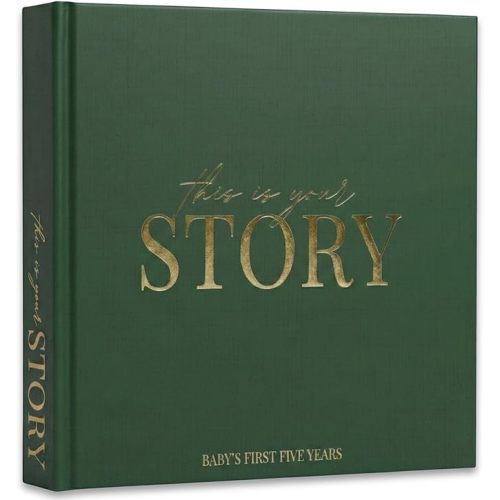 Baby Memory Book & Baby Keepsake Book to Record Baby's Milestones and Photos for Newborn Girl or Newborn Boy, Gender Neutral, Scrapbook Album, First 5 Year Journal Includes Stickers & Keepsake Box
